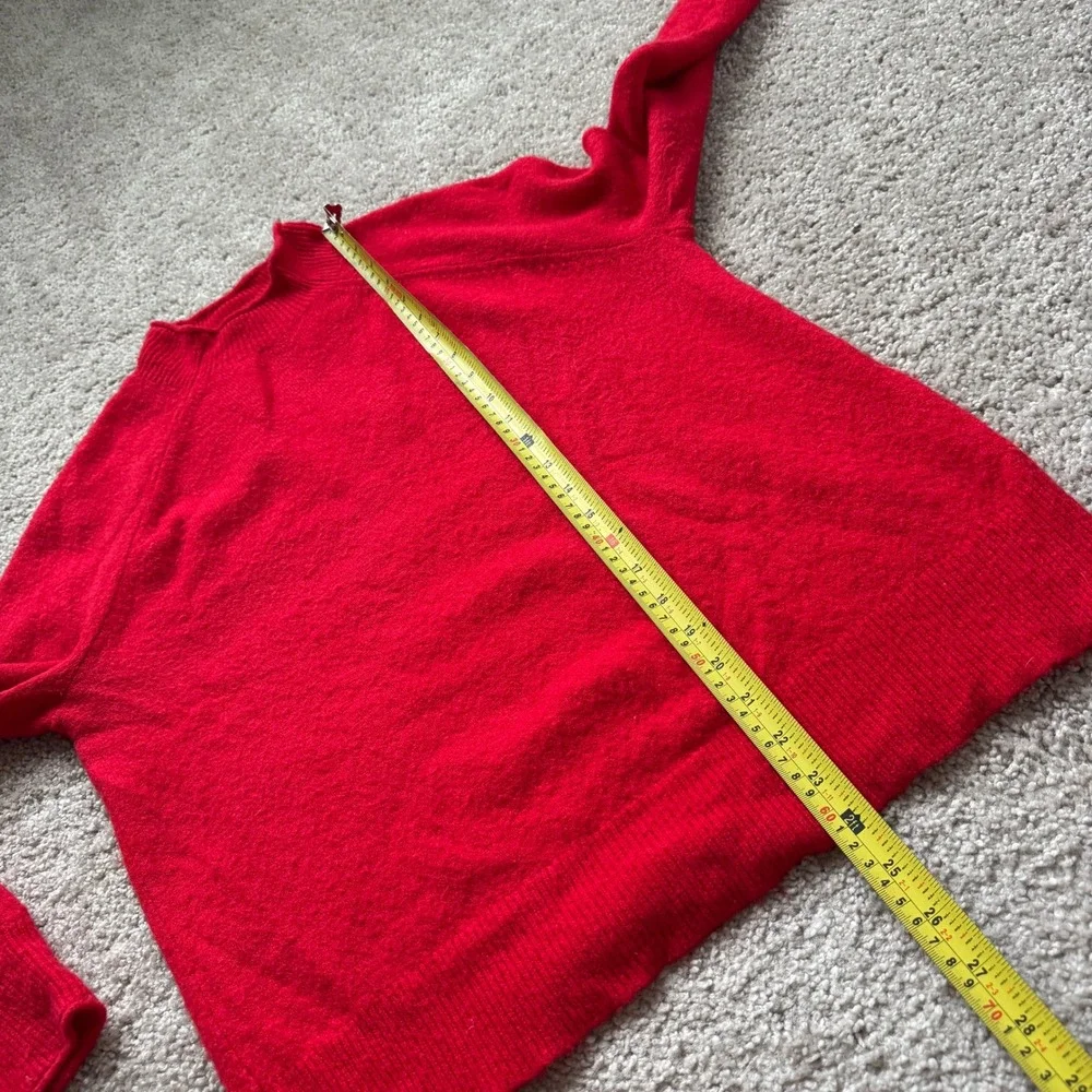 J.Crew Red Merino Wool Alpaca Blend Mock Neck Raglan Sweater Women M
